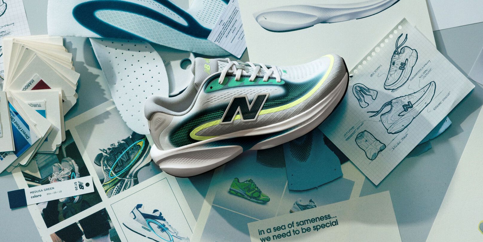 The Ellipse laying on top of archival designs and drawings 