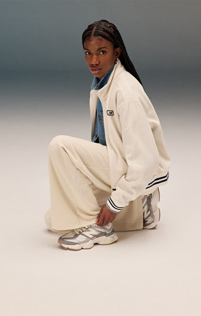 Person wearing new balance 9060 sneakers