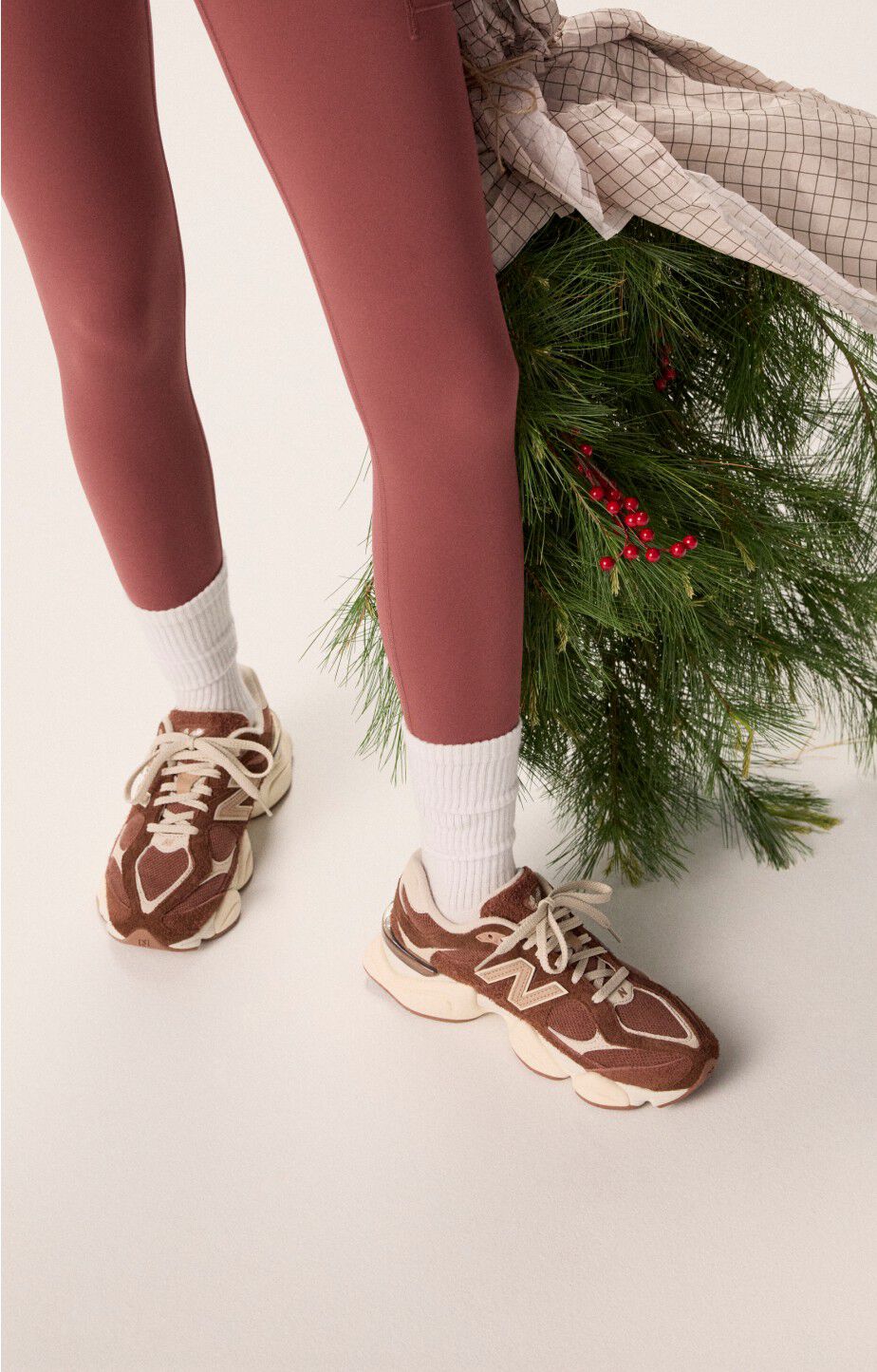 Woman wearing new balance 9060 sneakers