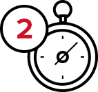 New Balance icon of step two, a stop-watch.